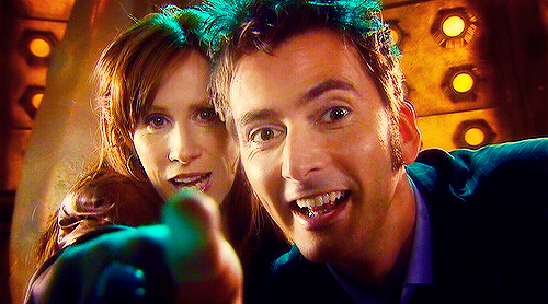 10th Doctor and Donna in the Tardis