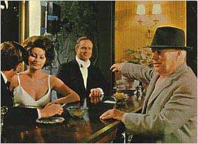 Chapllin (right) directing Sophia Loren and Marlon Brando